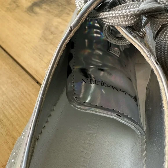 Alexander McQueen Tread Slick Iridescent Sparkle Translucent Sneaker Boots 38 - Picture 3 of 11